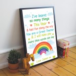 Personalised Nursery PreSchool Teacher Gift Rainbow Framed Print