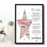 Personalised Thank You Teacher Gift STAR School Teacher TA