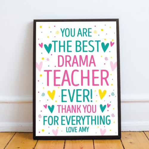 Personalised Thank You Print Gift Music Dance Drama Teacher Gift