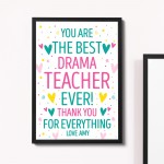 Personalised Thank You Print Gift Music Dance Drama Teacher Gift