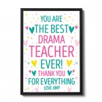 Personalised Thank You Print Gift Music Dance Drama Teacher Gift