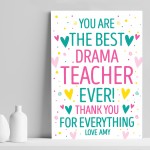 Personalised Music Dance Drama Teacher Gift Thank You Leaving