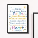 Special Thank ou Gift Framed Poem Print Teacher Mentor Volunteer