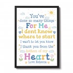 Special Thank ou Gift Framed Poem Print Teacher Mentor Volunteer