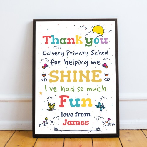 Personalised Leaving School Print Thank You Gift For Nursery