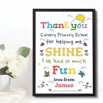 Personalised Leaving School Print Thank You Gift For Nursery