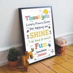 Personalised Leaving School Print Thank You Gift For Nursery