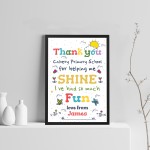 Personalised Leaving School Print Thank You Gift For Nursery