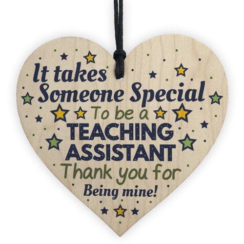 Special Teaching Assistant Teacher Gifts Thank You Wood Heart