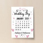 Wedding Day Gift Personalised Gift Marriage Present Heart Print