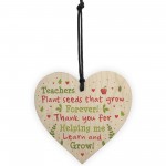 Thank You Teacher Gift Wooden Heart Leaving School Nursery Gift