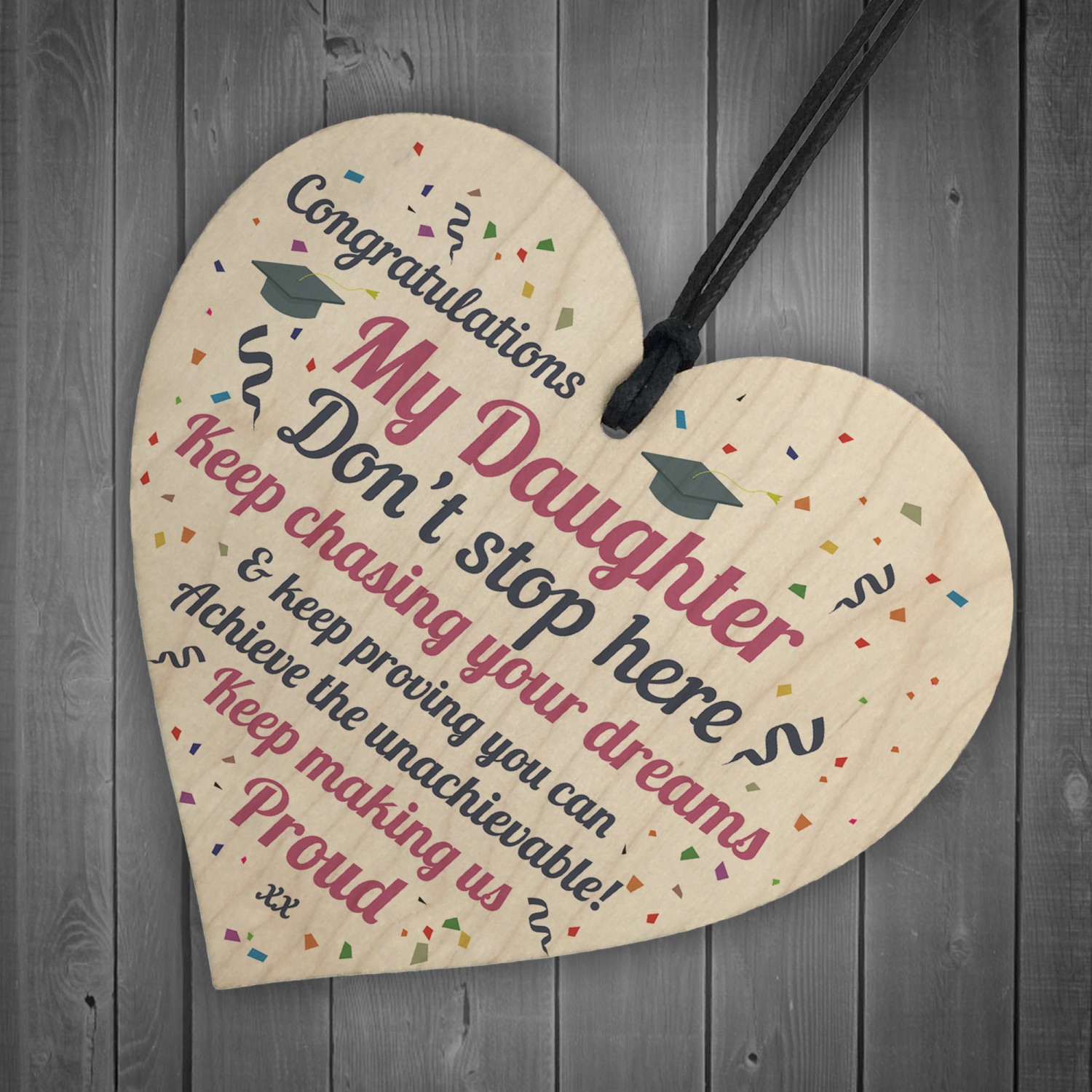 Graduation Gifts For Daughter Wooden Heart Sign ...