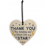 Thank You Wood Heart Gift For Teacher Assistant Nursery Teacher 