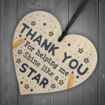 Thank You Wood Heart Gift For Teacher Assistant Nursery Teacher 