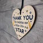 Thank You Wood Heart Gift For Teacher Assistant Nursery Teacher 