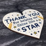 Thank You Wood Heart Gift For Teacher Assistant Nursery Teacher 