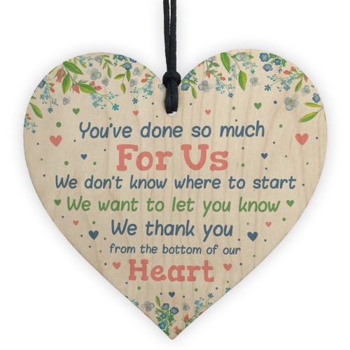 Thank You Gift Wood Heart For Teacher Assistant Nursery Gifts