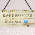 PERSONALISED Camper Caravan Hanging Plaque Home Garden Gift