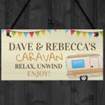 PERSONALISED Camper Caravan Hanging Plaque Home Garden Gift