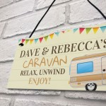 PERSONALISED Camper Caravan Hanging Plaque Home Garden Gift