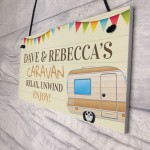 PERSONALISED Camper Caravan Hanging Plaque Home Garden Gift