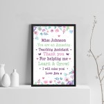 Personalised Teaching Assistant Framed Print Leaving School Gift