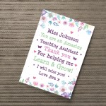 Personalised Teaching Assistant Print Leaving School Nursery