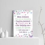 Personalised Teaching Assistant Print Leaving School Nursery