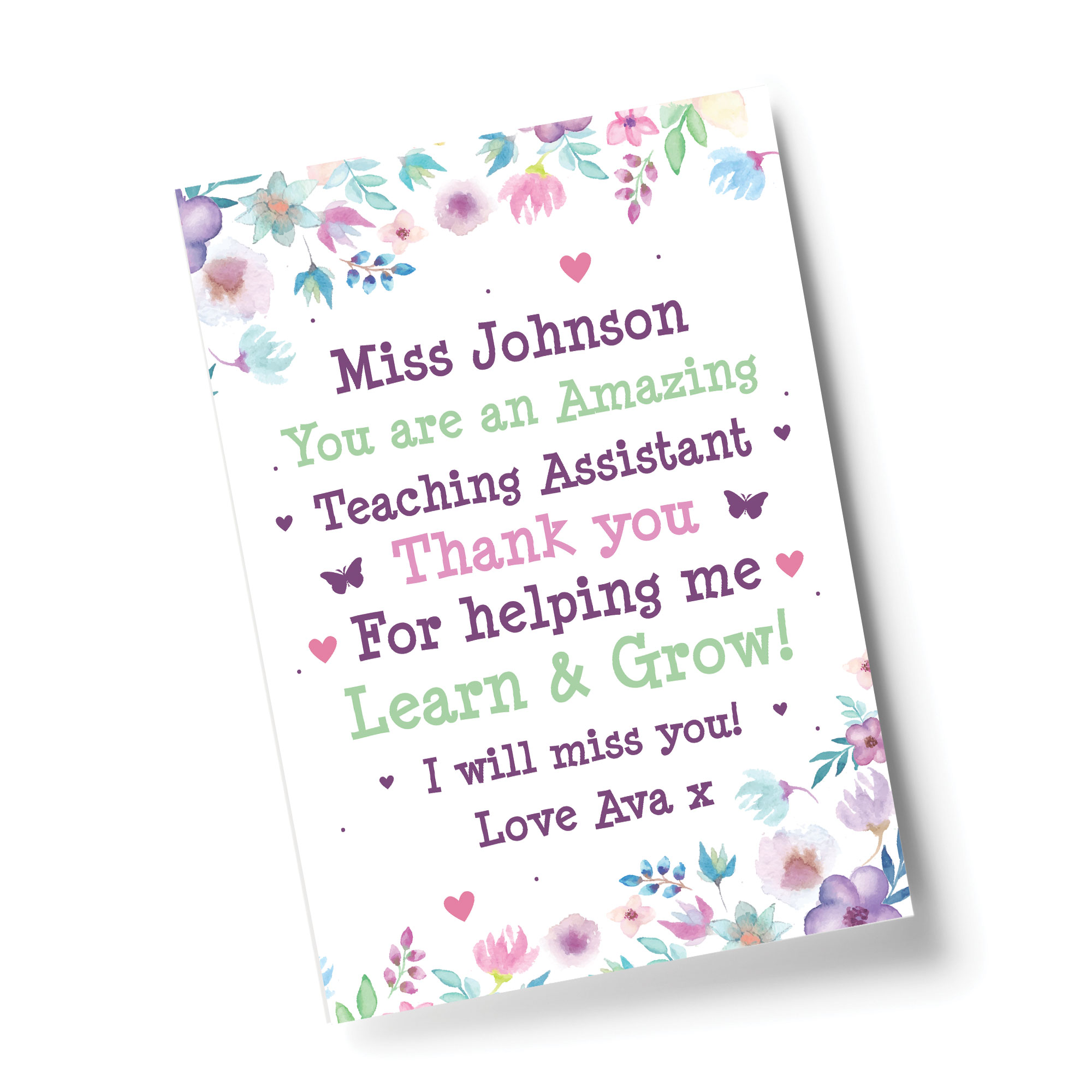 Personalised Teaching Assistant Print Leaving School Nursery