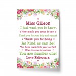 Personalised Teacher Print Leaving School Nursery School Thanks