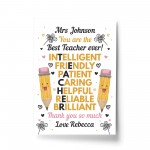 Teacher Thank you Personalised Gift Poster Print