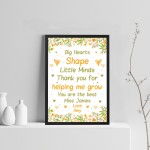 Personalised Thank You Gift Teacher Assistant Nursery Framed