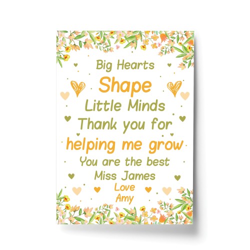 Personalised Thank You Gift Nursery Preschool Teacher Assistant 