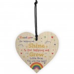 Thankyou Gift For School Nursery Wood Heart Teacher Leaving Gift