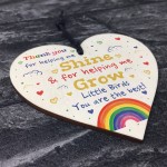 Thankyou Gift For School Nursery Wood Heart Teacher Leaving Gift