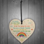 Thank You Wooden Heart Personalised Gift For Teacher Assistant