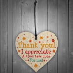 Thank You Leaving Gift For Teacher Assistant Nursery Tutor Heart