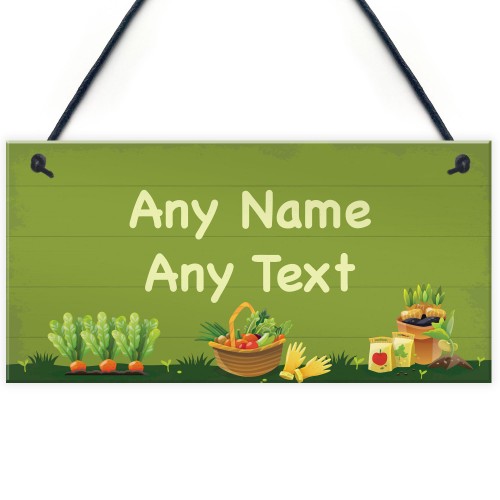 Garden Sign Personalised Hanging Plaque Summer House Allotment 