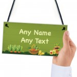 Garden Sign Personalised Hanging Plaque Summer House Allotment 