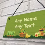 Garden Sign Personalised Hanging Plaque Summer House Allotment 