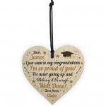 Son Daughter Graduation Gift Congratulations Wood Heart