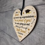 Son Daughter Graduation Gift Congratulations Wood Heart