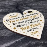 Son Daughter Graduation Gift Congratulations Wood Heart