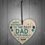 Funny Happy Birthday Gift For Dad Wood Heart Dad Birthday Card