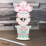 PERSONALISED Teacher Wooden Flower Assistant Thank You Gifts