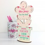 PERSONALISED Teacher Wooden Flower Assistant Thank You Gifts