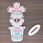 PERSONALISED Teacher Wooden Flower Assistant Thank You Gifts