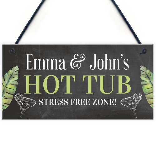 Hot Tub Sign Personalised Garden Hanging Sign Summer House Sign