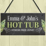 Hot Tub Sign Personalised Garden Hanging Sign Summer House Sign