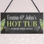 Hot Tub Sign Personalised Garden Hanging Sign Summer House Sign